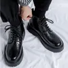 Botas 2023 primavera outono zíper trabalho couro masculino confortável andando sapato fundo grosso moda casual homens 149