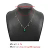 Pendant Necklaces Fashion Gold Color Thin Chain Crystal Green Water Drop Necklace For Women Female Vintage Cute Choker Jewelry Girl Gift