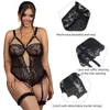 Indumenti da notte da donna Comeondear Reggicalze trasparenti Teddy Tute con ferretto Plus Size Tute con cinturino elastico sexy Body in pizzo floreale Lingerie 231215