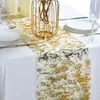 Tabell Runner 10 Pack Glitter Metallic Foil Mesh Table Runner Golden Wedding Table Decoration Jul Decoration Table Runners 231216