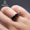 Collana con granato nero da 13,2 ct Set di gioielli con granato ovale 5 * 7mm Anello con chiusura Orecchino Sterling Sier Gioielleria raffinata per le donne Tbj Promozione