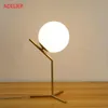 Nyhetsartiklar Moderna glasbollsbordslampor Gold Nordic Simple Bedroom Bedside Reading Desk Lamp Home Decor E14 LED Bord Ljus Lamparas 231216