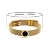 Bracelet 14K plaqué or en acier inoxydable mode vintage chiffre romain rond charme bracelet bracelet dames poignet bijoux fins cadeaux 231215