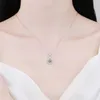 ces Smyoue 100% Real Moissanite Necklace for Women Vvs Round Cut Diamond Pendant for Girlfriend Jewelry S Sterling Sier Gra