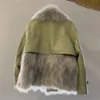 Women's Down Parkas Imitation Winter Fashion pälsrockar Kort motorcykeljacka Kvinnlig dragkedja Långärmad yttre streetwear 231215