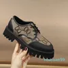 Luxe Designer Stijl Geklede Schoenen Lente/Zomer Mode Veterschoenen Letter Dikke Zool Engelse Kleine Leren Damesschoenen Leren Casual Schoenen Met Doos