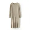 Casual Dresses 2023 Fashion Winter Cashmere Pure ull stickad o-hals tröja kvinnor långärmad standard stickad