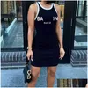 Grundlegende Freizeitkleider Sommer Luxus Esigner Kleid Mode Briefdruck Slim Quick Dry Minirock Amerikanische Damenbekleidung Plus Größe 3 Dhbpb