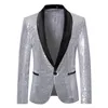 Trajes para hombres Blazers Hombres Oro Plata Lentejuelas Brillantes Blazers Chaqueta de traje Hombres Moda Club nocturno DJ Actuaciones en el escenario Chaqueta de fiesta de bodas Abrigo 231215