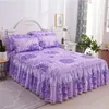 Jupe de lit à fleurs, draps d'été pour la maison, housse de matelas antidérapante, simple, Double, respirante, taie d'oreiller individuelle