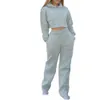 Completi da yoga Due pezzi autunno abbigliamento casual da atletica leggera set da donna cappello oversize camicia sportiva a maniche lunghe maglione con cappuccio pantaloni sportivi set da donna 231216