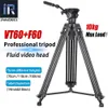 Holders INNOREL VT60 Professional Video Tripod with F60 Fluid Head and 60mm Bowl Adapter for Digital DSLR Camcorder DV 10kg Max Load