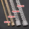 Pendant Necklaces Hip Hop Iced Out Paved 8MM 13MM 20MM Full Miami Curb Cuban Chain CZ Bling Rapper For Men Jewelry High Quality 231216