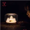 Night Lights Warm Mountain Night Light Bedside Desktop Table Lamp Black Technology Luminous Fish Tank Flower Decoration Jewelry Unique Dhsvq