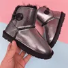 Kids Boots Toddler Shoes Wool Mini Boot Cowskin Australia Keep Warm Fur On Sheepskin Winter Patent Leather 3352 Buckle Ankle Boots Girls Boys Baby Designer Shoes