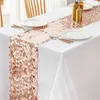 Bordslöpare Sparkle Wedding Table Runner Handtailor Sequin Shiny Rose Gold Luxury For Party Birthday Christmas Saint Valentine's Day Decor 231216