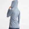 Active Shirts Women Sports Top Long Sleeve Pilates Tops Yoga Training Wear Ladies 2024 Hooded Fitness T-Shirts Gym Shirt Pink Blue Brown