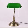 Nyhetsartiklar Bankbordslampa Europeisk stil Glaslampa Retro Office Desk Lamp Antik koppar vardagsrum sovrum Dekorativ sängskrivbord lampa 231216