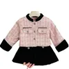 Set di abbigliamento Inverno Vestiti per ragazze Moda Giacca spessa e calda Gonna imbottita in cotone Bambini Cappotti autunnali Capispalla per bambini 2 pezzi 231215