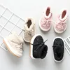 Flat shoes 2023 Baby Winter Boots AntiSlip Rubber Sole Girl Shoes Lamb Wool Patchwork Toddler First Walkers Warm Kids Boys Snow 231216