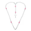 Anhänger Halsketten Imitation Perle Rose Gebetskette Halskette Verkauf buntes Kreuz für Unisex
