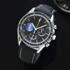 Nouveau classique pour hommes Sports Watch Luxury Watch Quartz Movement Chronograph Chronograph Watch Black Side Omega Hordepice