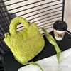 INS Children fleece handbags girls faux fur basket tote bag kids one shoulder messenger bags S0957