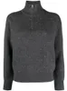 Embellished crystal half-zip sweater jumper cardigan rhinestone cashmere quiet luxury graphic knitted jumper patterned pull over