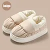 Slippers 2023 Winter Shoes Women Warm Plush Furry Snow Boots Outdoor Home Waterproof Down Padded Quilted Man Platform