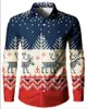 Chemises décontractées pour hommes Thème de Noël Impression 3D Hommes Bouton Chemise à manches longues Tops Festival Party Année Couple Streetwear S-6XL