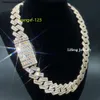 Anpassning Baguette Moissanite Diamond Cuban Necklace Full Iced Out Hiphop Cuban Link Chain Pass The Diamond Test Halsband