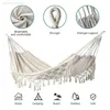 Camp Furniture Tassel Hammocks Outdoor Double Portable Foldable For Camping Travel Backyard Laying Swing Beds Garden