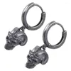 Boucles d'oreilles créoles MXME Vintage, imitation mouton, Halloween, pour femmes et hommes, bijoux squelette suspendu, anneau d'oreille rétro