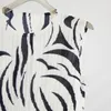 Casual Jurken Yudx Miyake Geplooide Vrouwen 2023 Zomer Vrouwelijke Hemd Rok Lange Zebraprint Dunne Mouwloze Pakket Hip