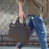 Valigette PNDME Valigetta da uomo vintage da viaggio d'affari Borsa da lavoro in vera pelle Borsa a tracolla per laptop da 14 pollici