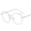 Lunettes de soleil Cadres Forme ronde Cadre de lunettes pour femmes Métal Anti Blue Light Lunettes Vintage Rétro Femme