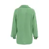 Women's Blouses Casual Tops Single-breasted Blouse Autumn Avocado Green Loose Shirt Women Turn Down Collar Long Sleeve Clothes 28682