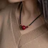 قلادة قلادة النمط الصيني Cinnabar Clavicle Chain Necklace Steam Gift Dragon Jewelry للرجال والنساء جذب الثروة