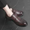 Kledingschoenen Monnik Heren PU Effen kleur Ronde kop Gesp Blok Carving Klassiek Comfort Zakelijk formeel banket