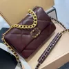 Canal 19 Bolso de diseñador Top Piel de cordero 9A Calidad 25 CM Moda para mujer Bolsos cruzados de hombro de lujo Bolsos de cadena de oro y plata para mujer