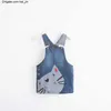 Baby Girls 1PC Kids Cat Denim Overalls Newest Fashion Knee-Length Dresses Braces Clothes 2-7Y