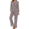 Женская одежда для сна, пижамы со слоном, с длинными рукавами, красочные животные, домашний комплект из двух предметов, весенний женский пижамный комплект с v-образным вырезом в стиле ретро