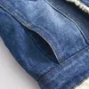 Jassen Jas Bovenkleding Voor Meisjes Jongens Herfst Winter Kasjmier Dikker Jeans Jas Kinderkleding Mode Baby Denim Jckets 2-6Y