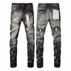 Purple Brand jeans with American high street distressed paint