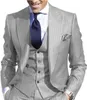 Costumes pour hommes Blazers costume à fines rayures coupe ajustée 3 pièces ed revers formel mariage affaires veste gilet pantalons ensembles 231216