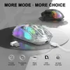 Mäuse Drahtlose Gaming-Maus Transparenter Doppelmodus 2 4G Bluetooth 3D RGB-Hintergrundbeleuchtung Computer für Laptop PC Mac 231216