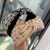 New Fashion Hairband For Women Wide Side Fresh Houndstooth Headband Center Knot Winter Headwear Hair Accessories