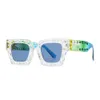 Diseñador para hombre gafas de sol offWhites Square Ins Gafas de sol con parabrisas Gafas de sol con montura hueca y espejo moderno 86614