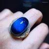 Klusterringar naturliga blå pietersite chatoyant ring ovala justerbara pärlor 21.4/14mm kvinnor män namibia gåva smycken Peter Site Stone Stone