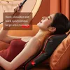 Back Massager Electric uppvärmning som vibrerar hemmakontorets bilstol Sittmatta Full kroppsmassage Kudde 231216